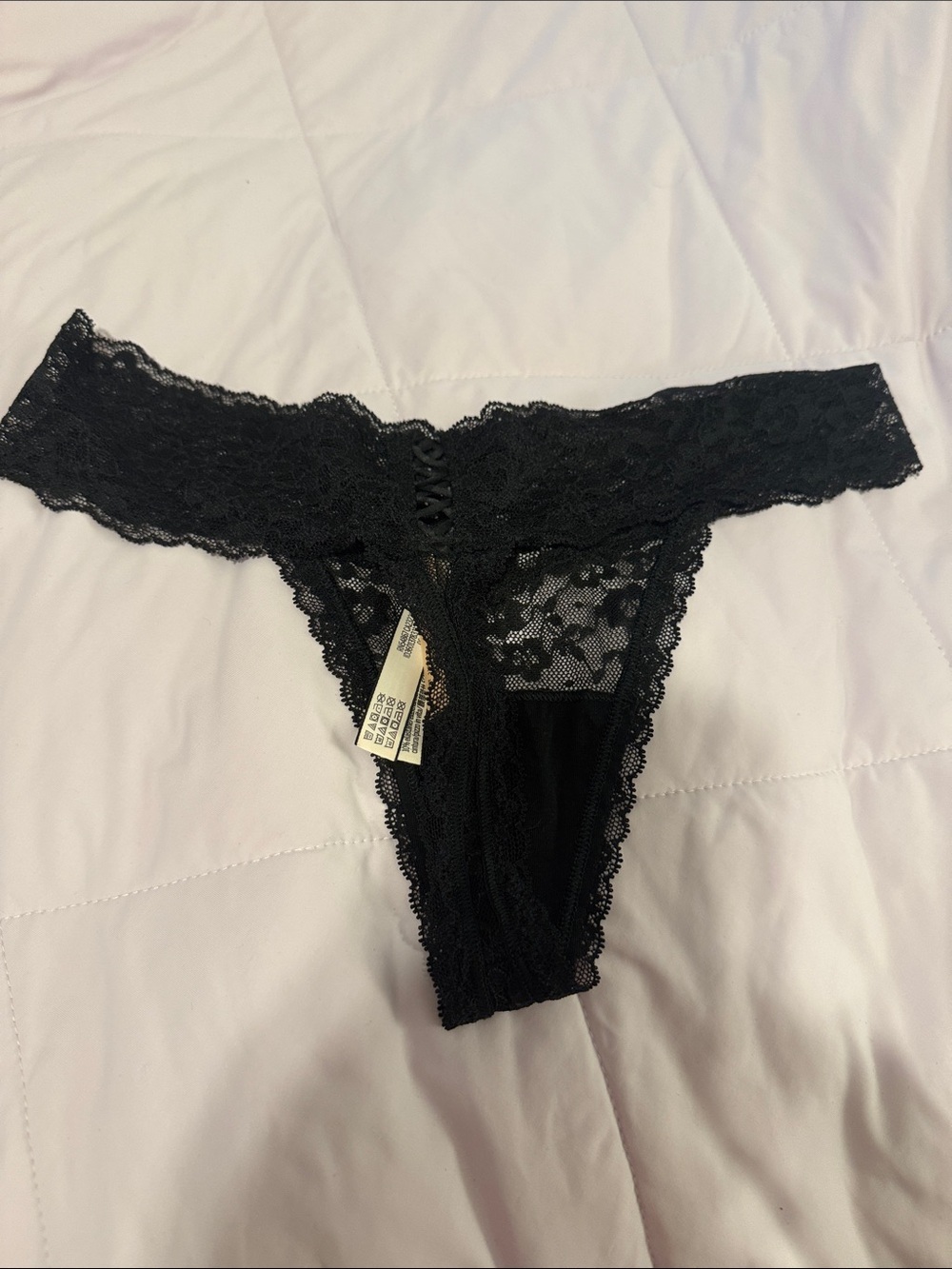 NWT Victoria’s Secret Black Lace Panty - Picture 2 of 3